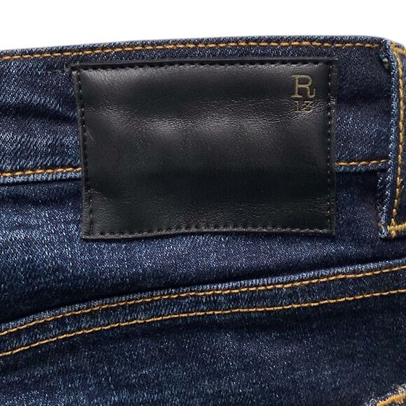 R13 Jeans Womens Boy Straight Mid-Rise Jeans Howell Indigo Blue Stretch Size 26 - Picture 6 of 8